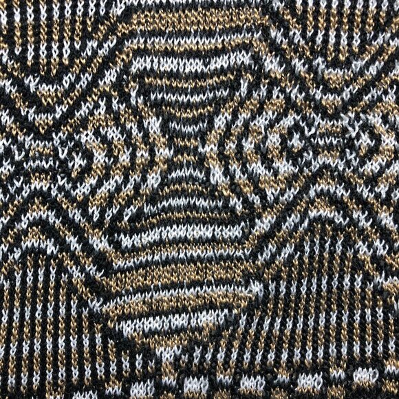 TanJay  Tan / Brown Abstract Print Open Cardigan Fringe hem size M - Picture 13 of 16